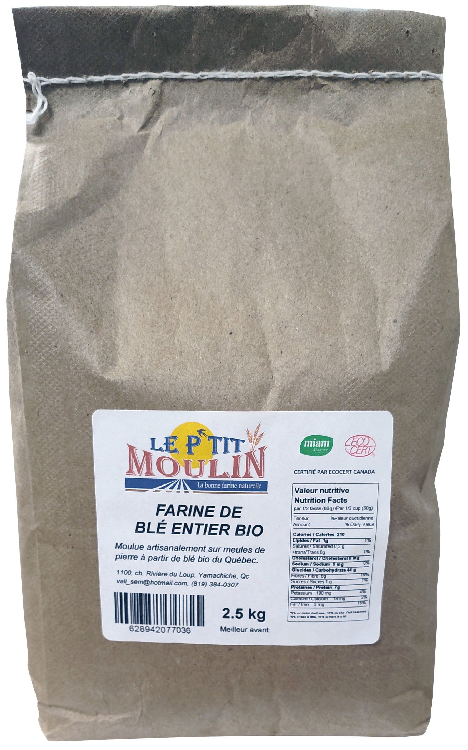 LE P'TIT MOULIN Épicerie Farine de blé entier bio 2,5kg