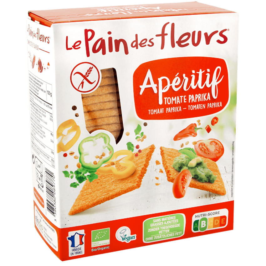 LE PAIN DES FLEURS Épicerie Craquelins apéritif tomates et paprika bio 150g