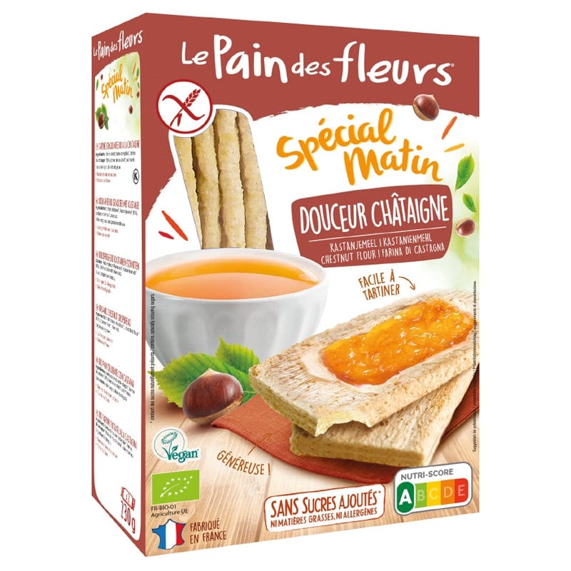 LE PAIN DES FLEURS Épicerie Tartines matin croquantes aux châtaignes bio 230g