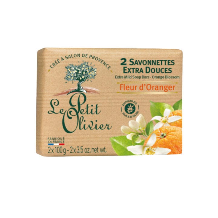 LE PETIT OLIVIER Soins & beauté Savonnettes extra douces fleur d'oranger  2x100g