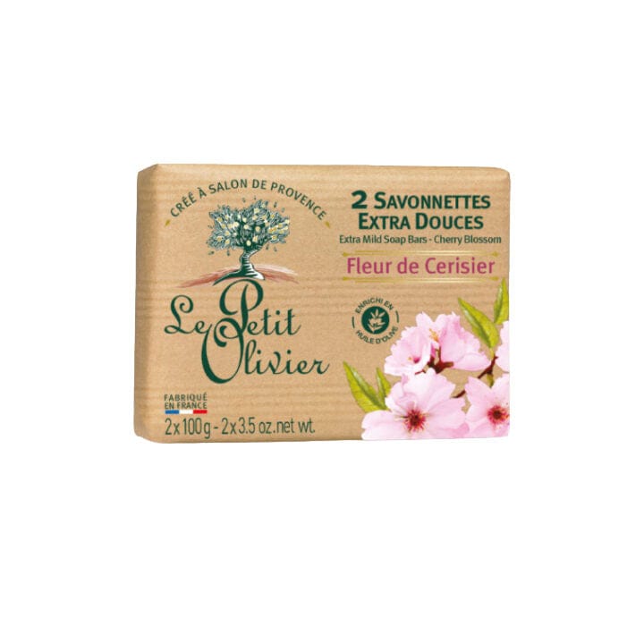 LE PETIT OLIVIER Soins & beauté Savonnettes extra douces fleur de cerisier 2x100g