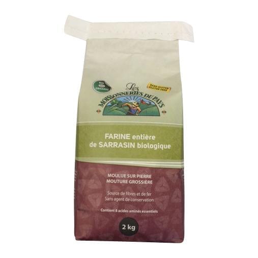 LES MOISSONNERIES DU PAYS Épicerie Farine entière de sarrasin biologique moulue sur pierre (mouture grossière) 2kg