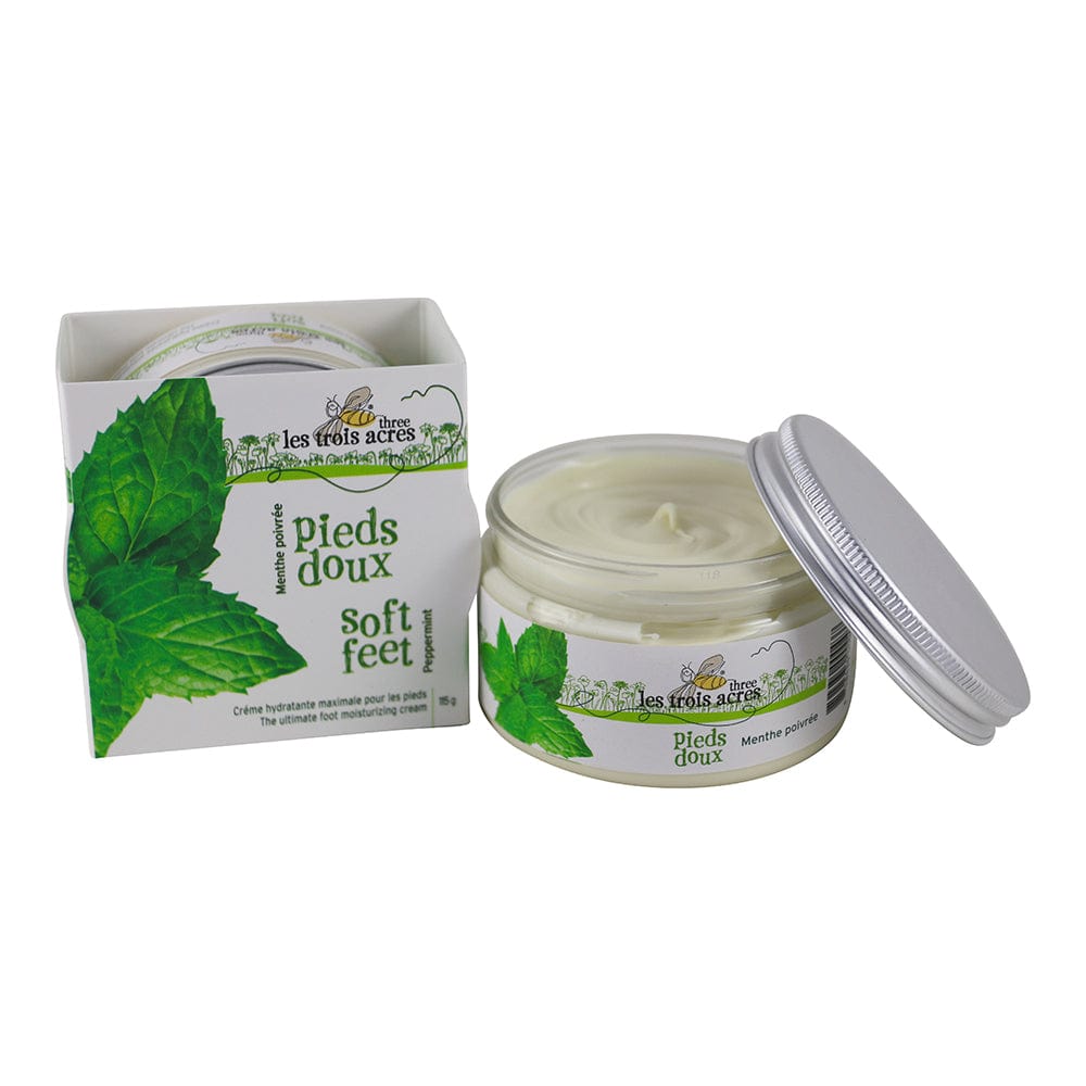 LES TROIS ACRES NATURELl Soins & beauté Pied doux crème hydratante (pour les pieds à la menthe poivrée) 115g