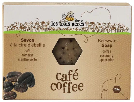 LES TROIS ACRES NATURELl Soins & beauté Savon à la cire d'abeille au café 135g