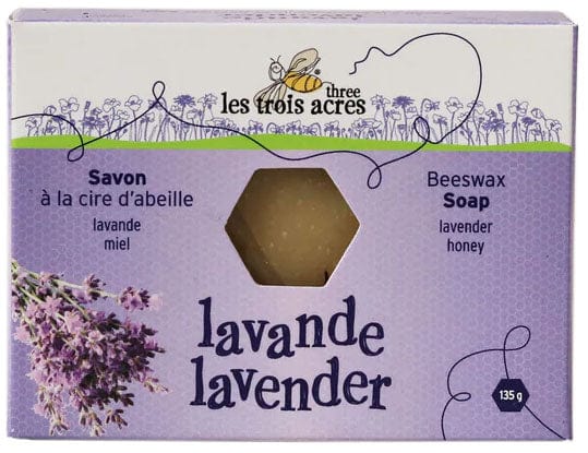 LES TROIS ACRES NATURELl Soins & beauté Savon à la cire d'abeille au lavande 135g