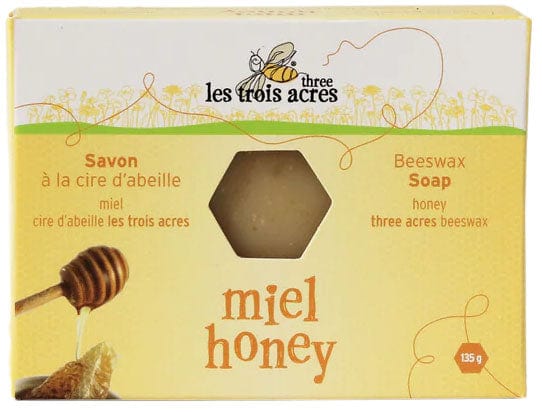 LES TROIS ACRES NATURELl Soins & beauté Savon à la cire d'abeille au miel 135g