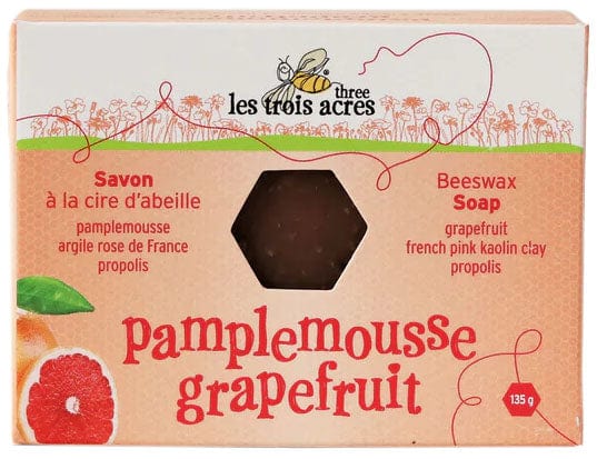 LES TROIS ACRES NATURELl Soins & beauté Savon à la cire d'abeille au pamplemousse 135g
