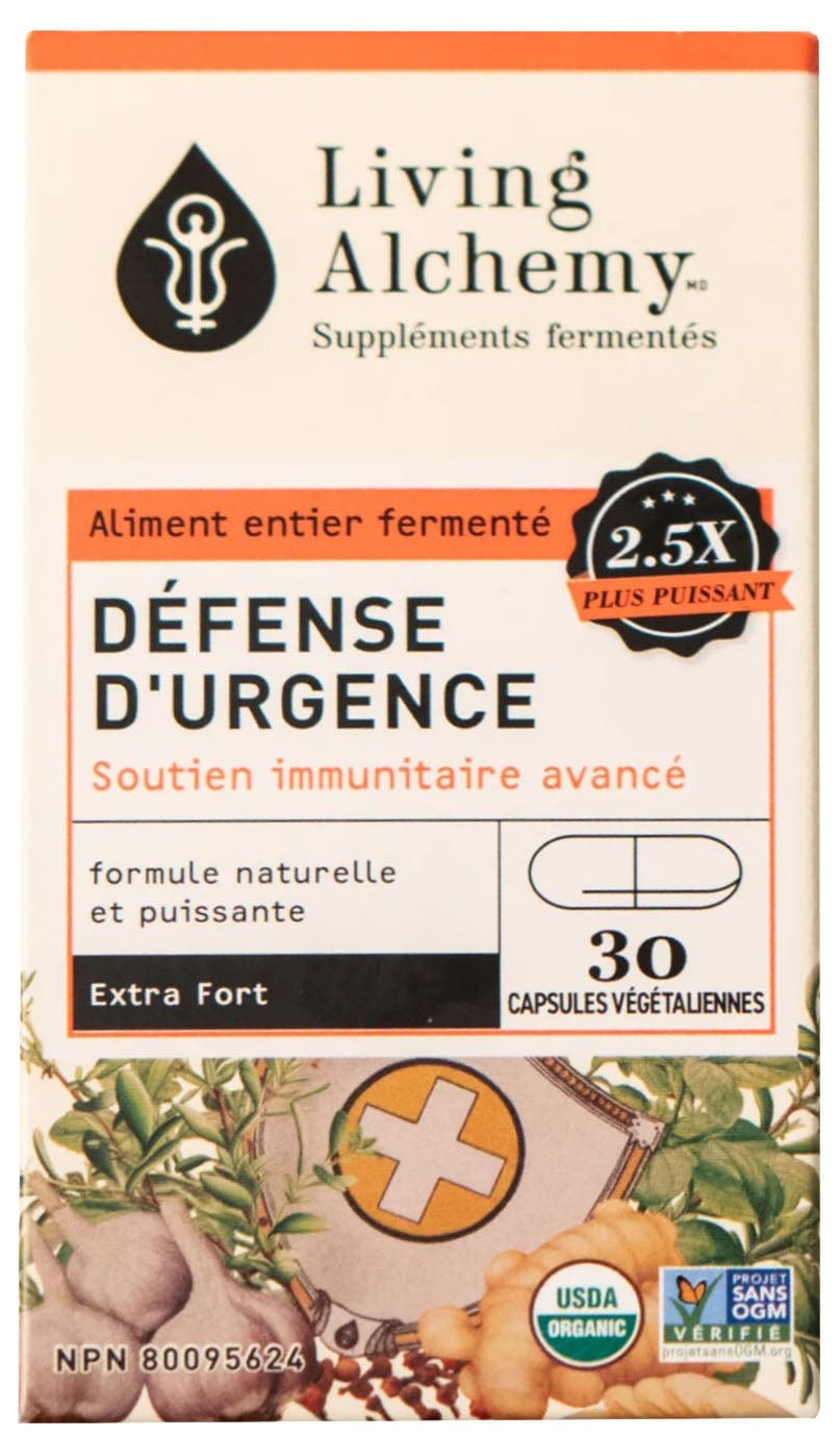 LIVING ALCHEMY Suppléments Mélange fermanté de kéfir et de konbucha - Défense d'urgence 2,5 x plus puissant 30vcaps