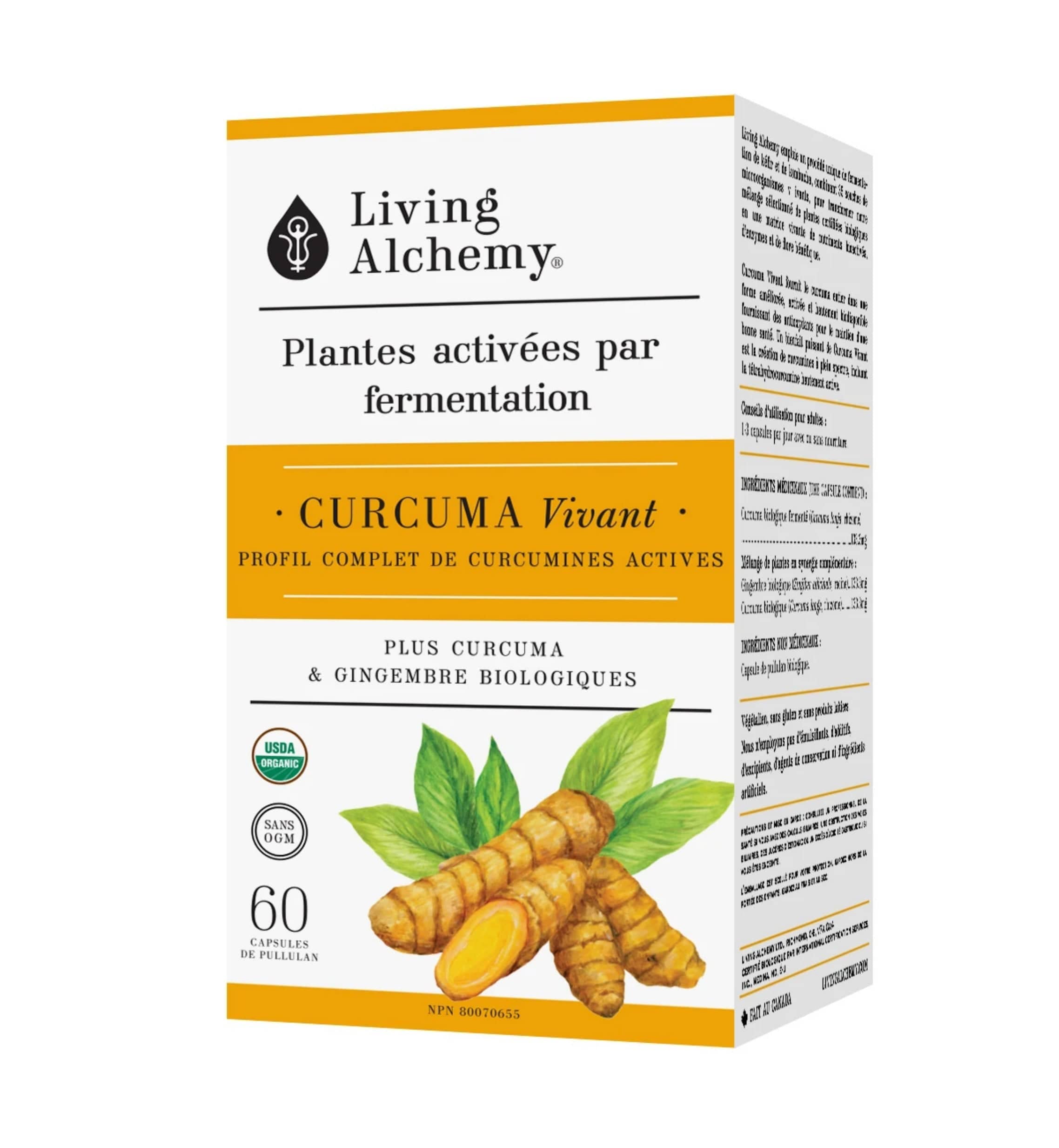 LIVING ALCHEMY Suppléments Plantes activées par fermentation - Curcuma vivant  60caps