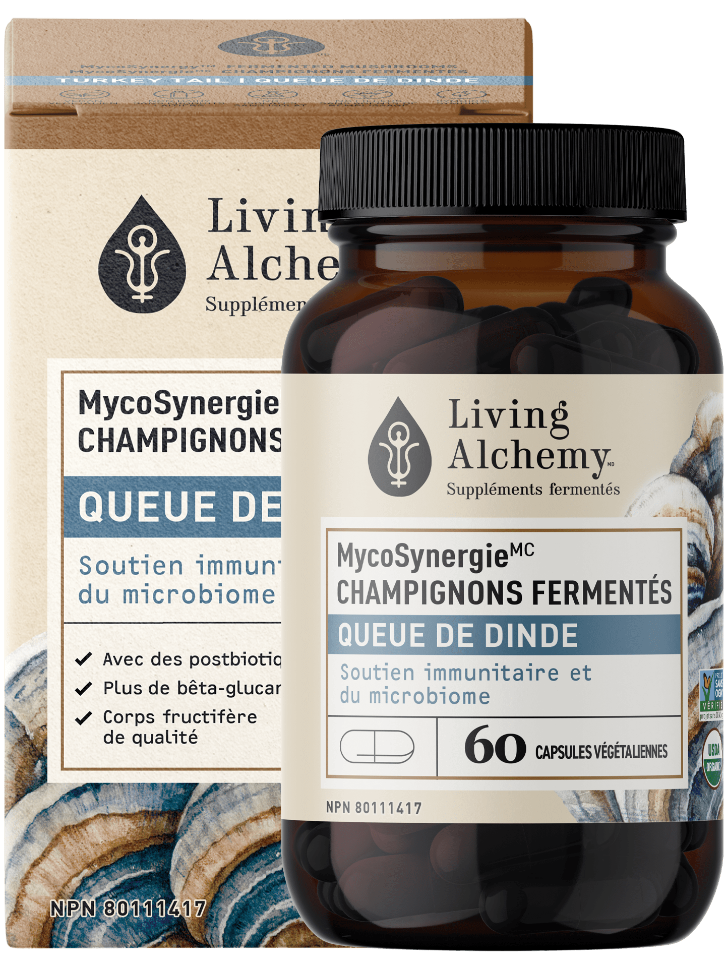 LIVING ALCHEMY Suppléments Queue de dinde  60caps