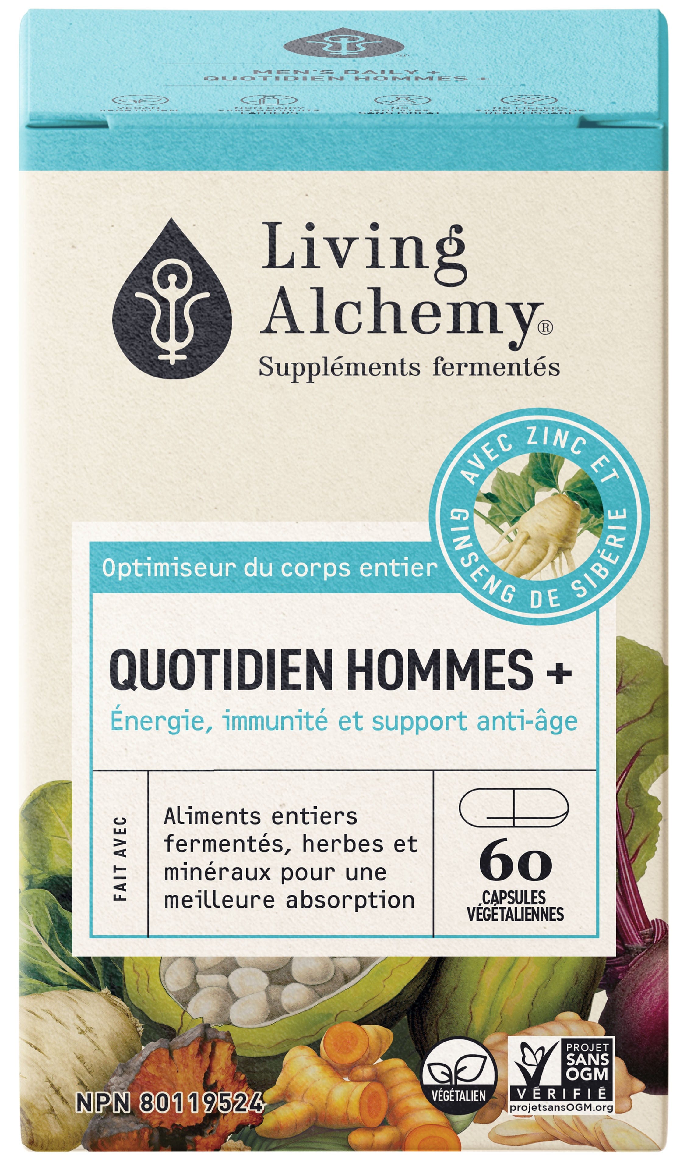 LIVING ALCHEMY Suppléments Quotidien hommes + 60vcaps
