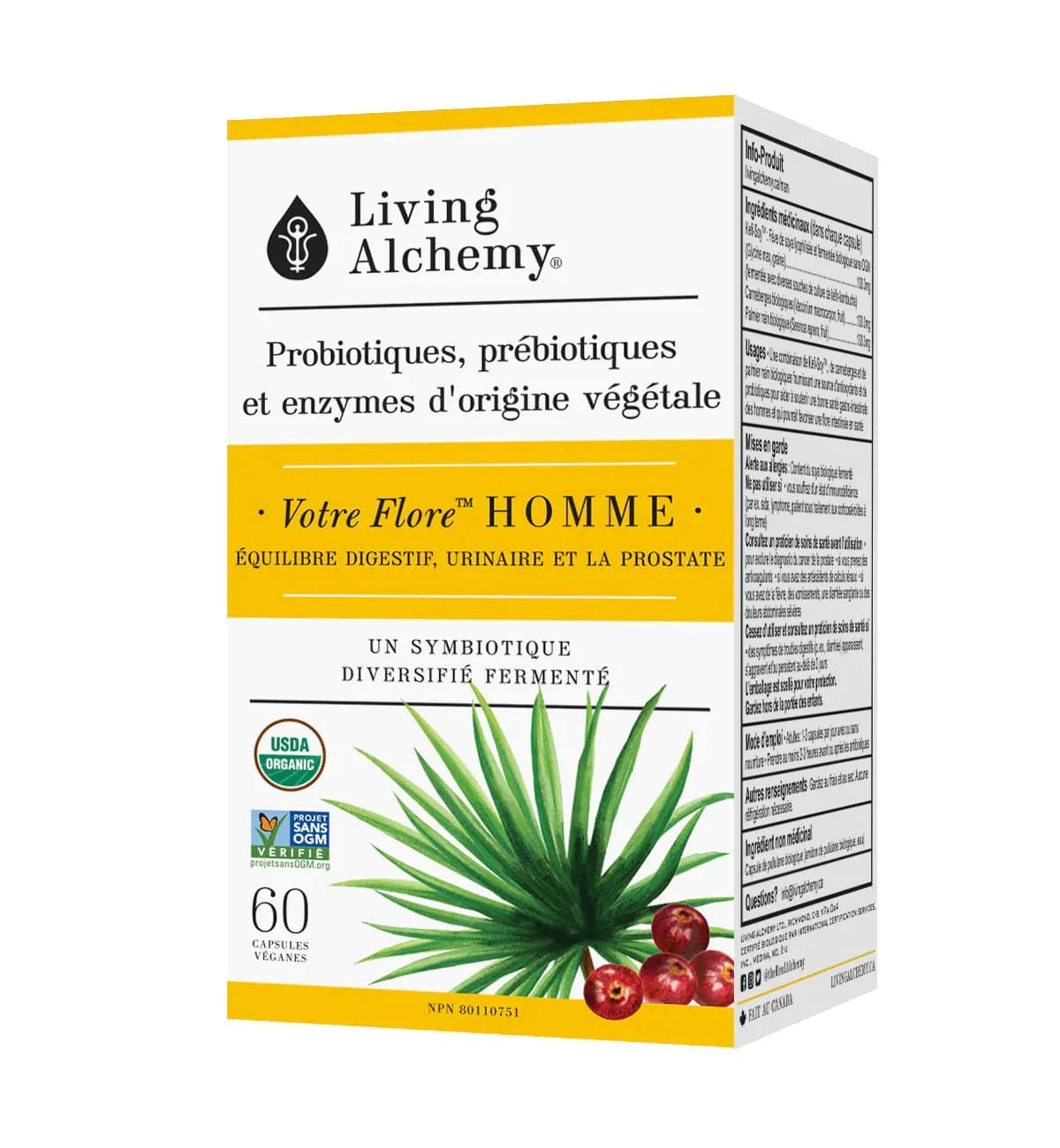 LIVING ALCHEMY Suppléments Votre flore homme 60vcaps