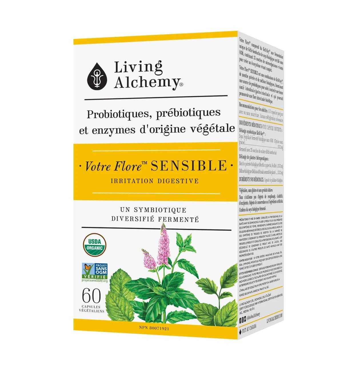 LIVING ALCHEMY Suppléments Votre flore sensible 60caps