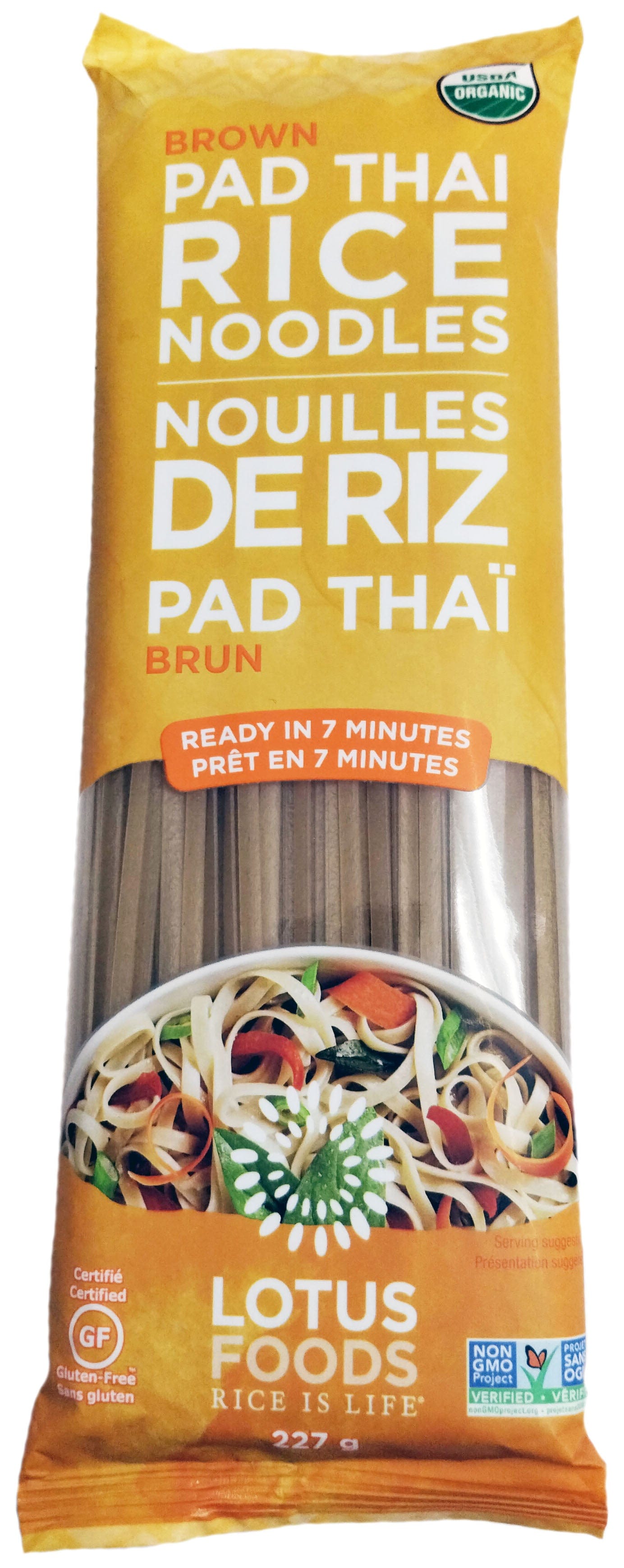 LOTUS FOODS Épicerie Nouilles de riz brun pad thaï bio 227g