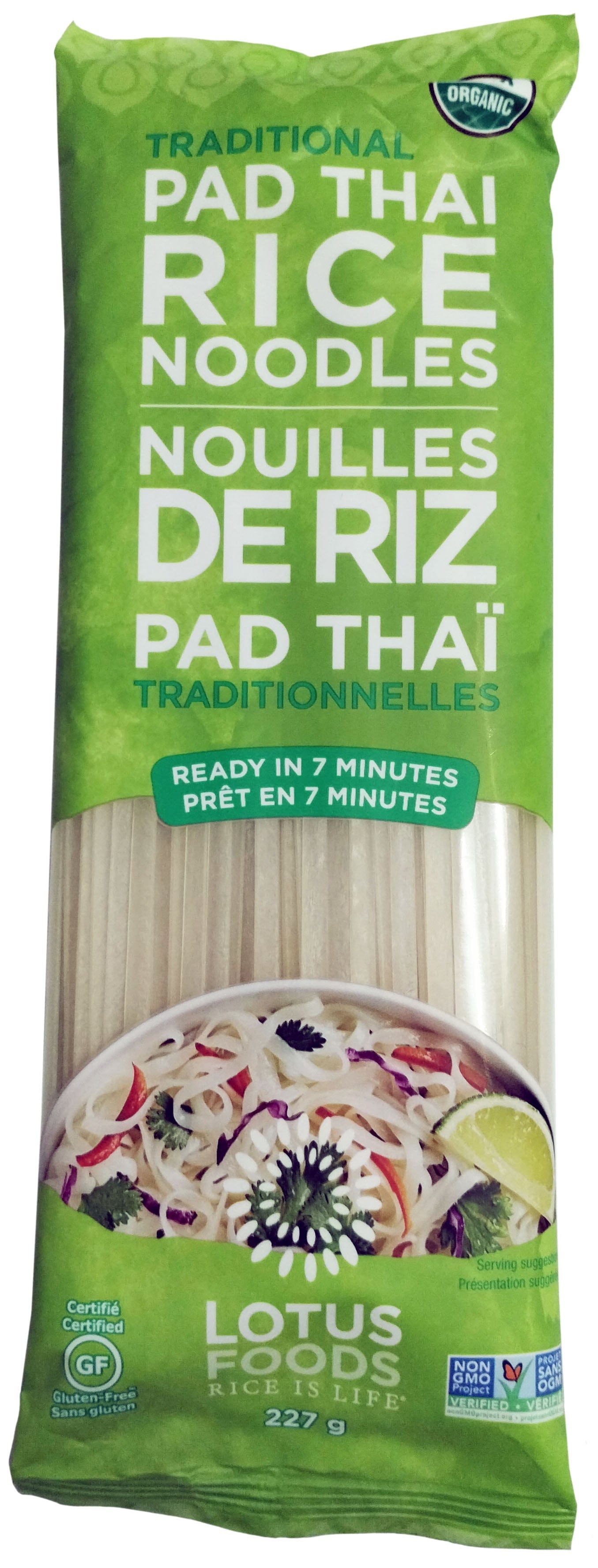 LOTUS FOODS Épicerie Nouilles de riz pad thaï traditionelles bio 227g