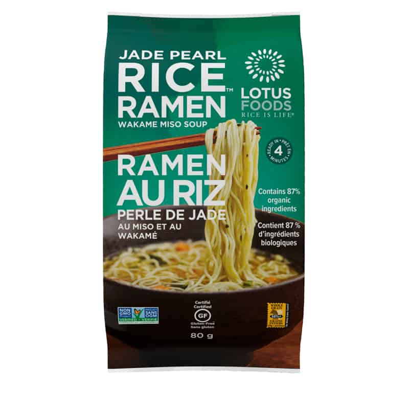 LOTUS FOODS Épicerie Soupe ramen riz perle de jade au miso et wakamé 87% bio 80g