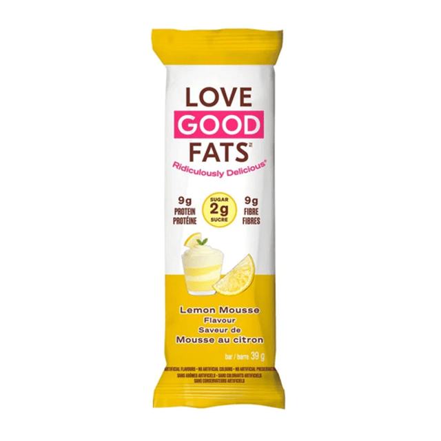 LOVE GOOD FATS Épicerie Barre keto saveur mousse au citron 39g