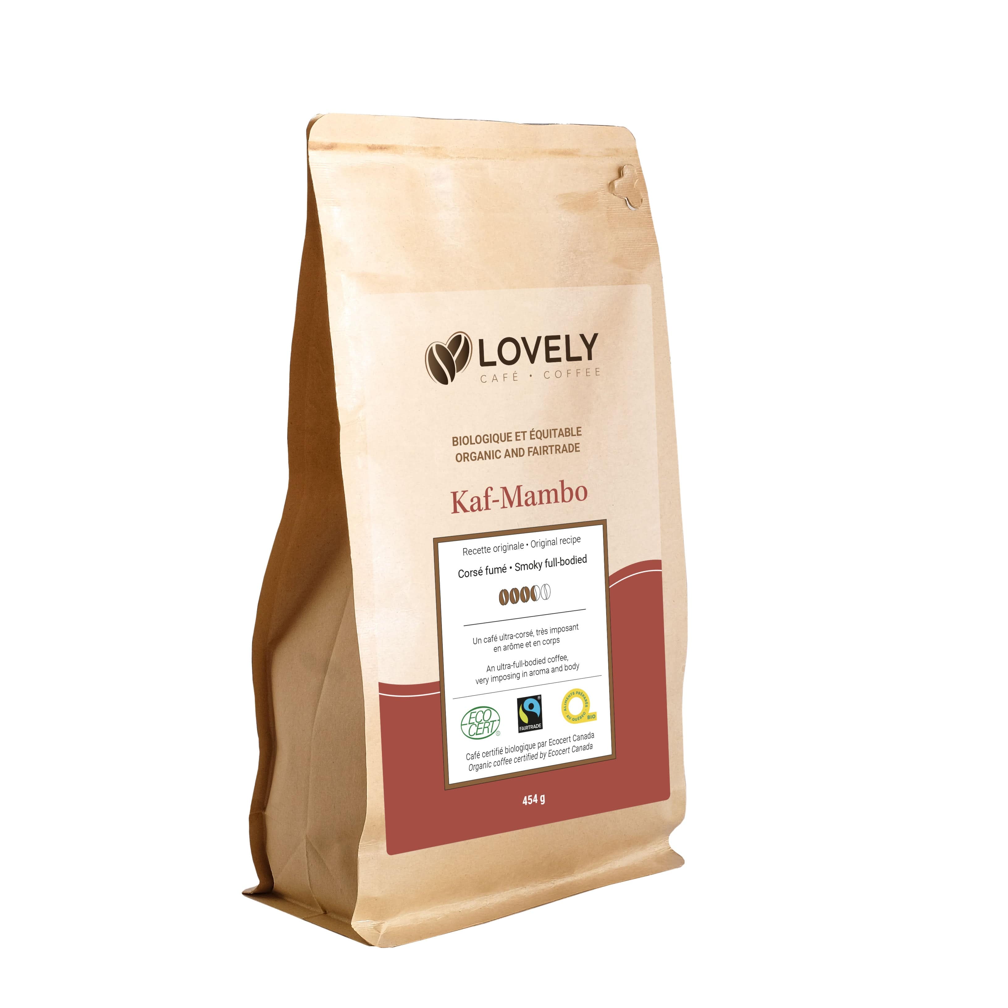 LOVELY CAFÉ Épicerie Café kaf-mambo en grain bio 454g