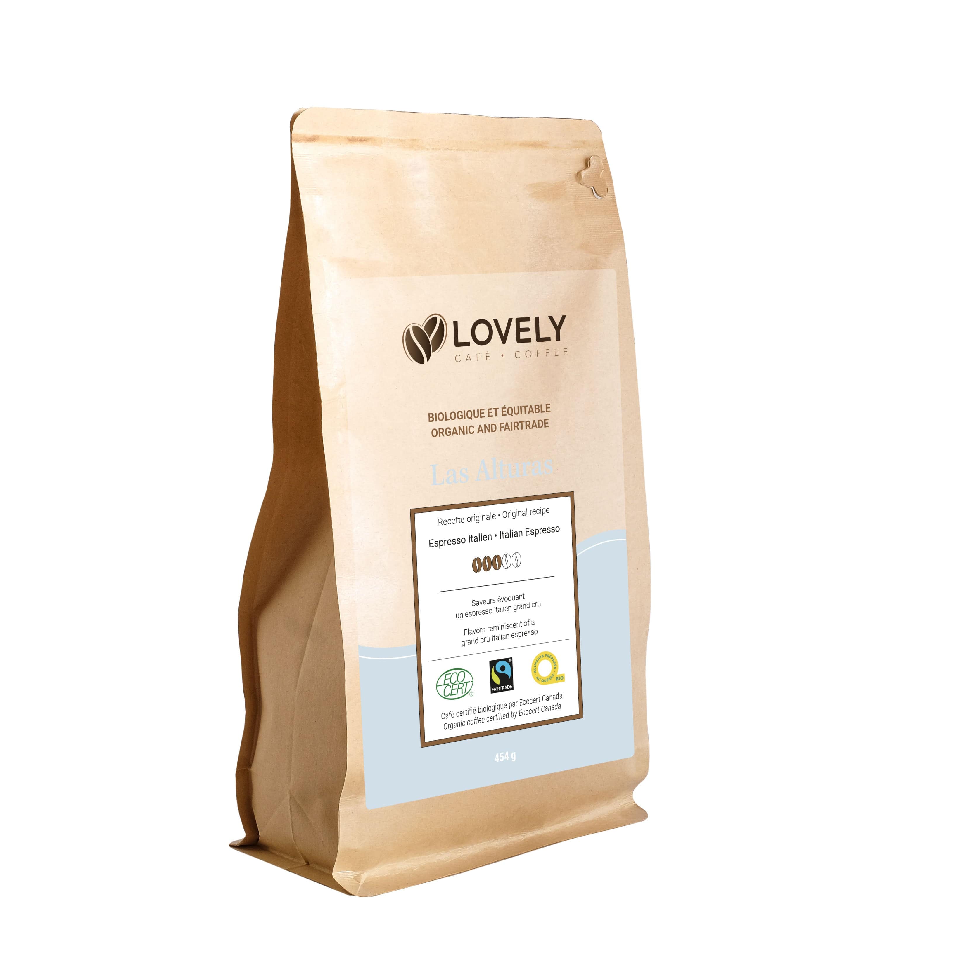 LOVELY CAFÉ Épicerie Café las alturas en grain bio 454g