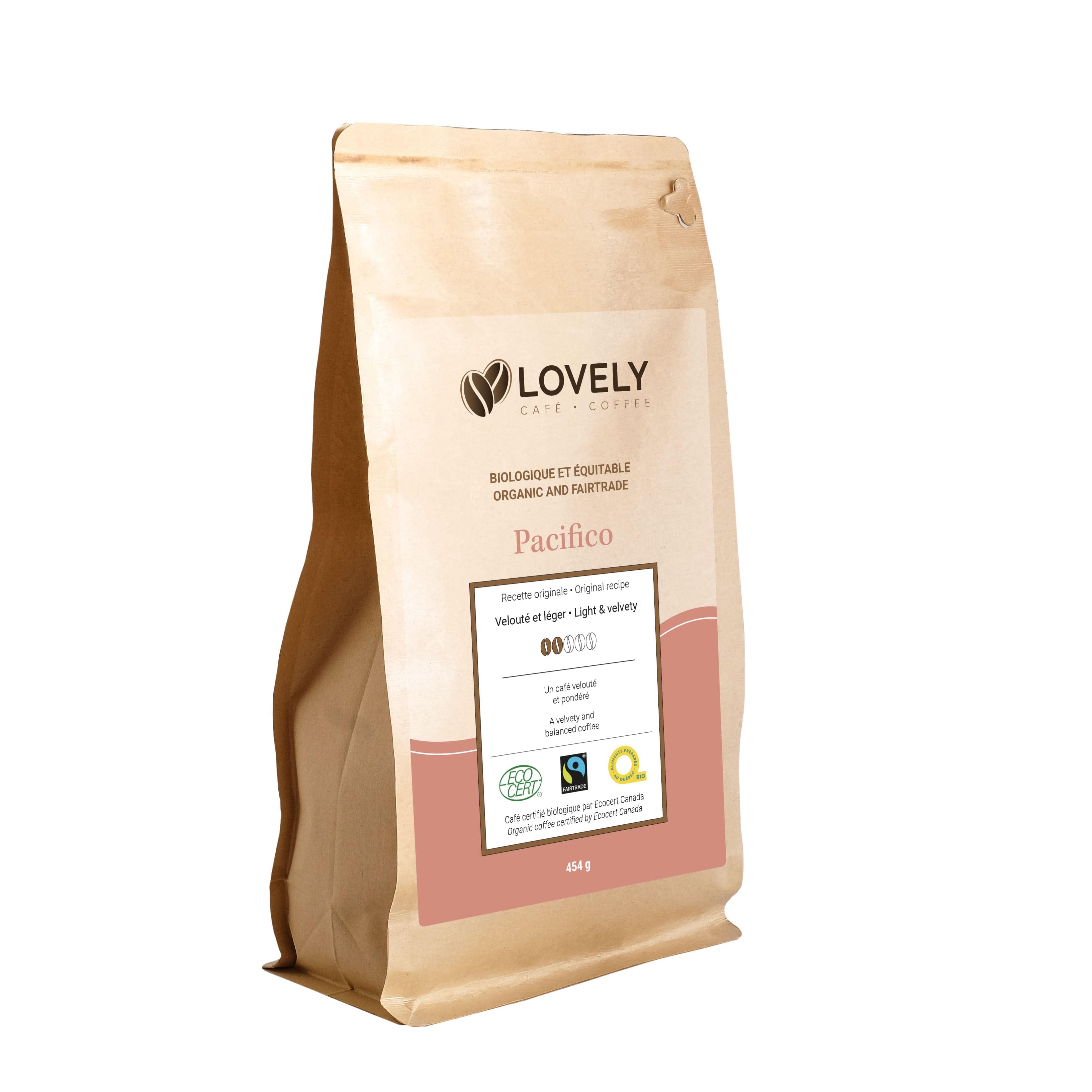 LOVELY CAFÉ Épicerie Café pacifico en grain bio 454g