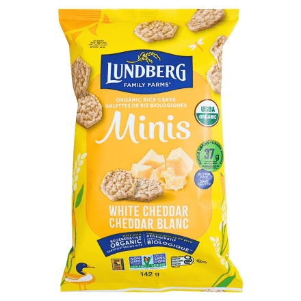 LUNDBERG Épicerie Mini galettes de riz cheddar blanc bio 142g