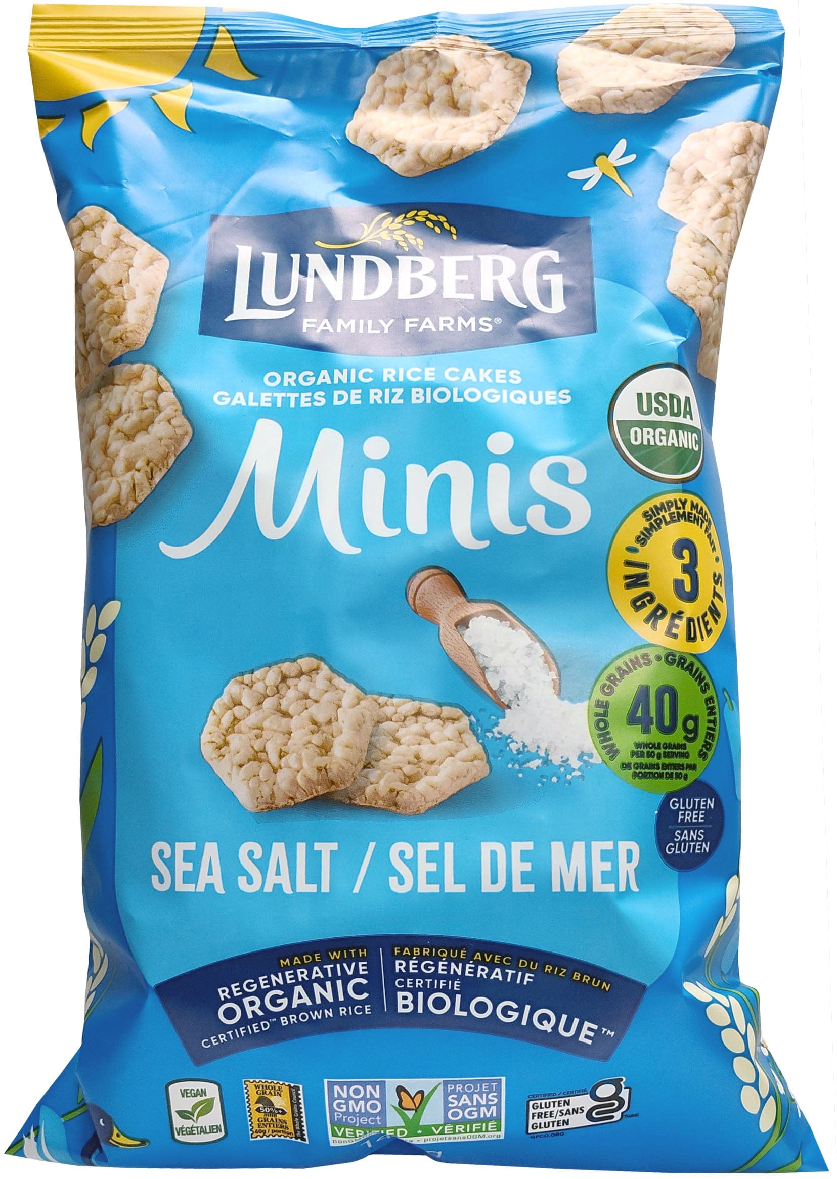 LUNDBERG Épicerie Mini galettes de riz sel de mer bio 142g