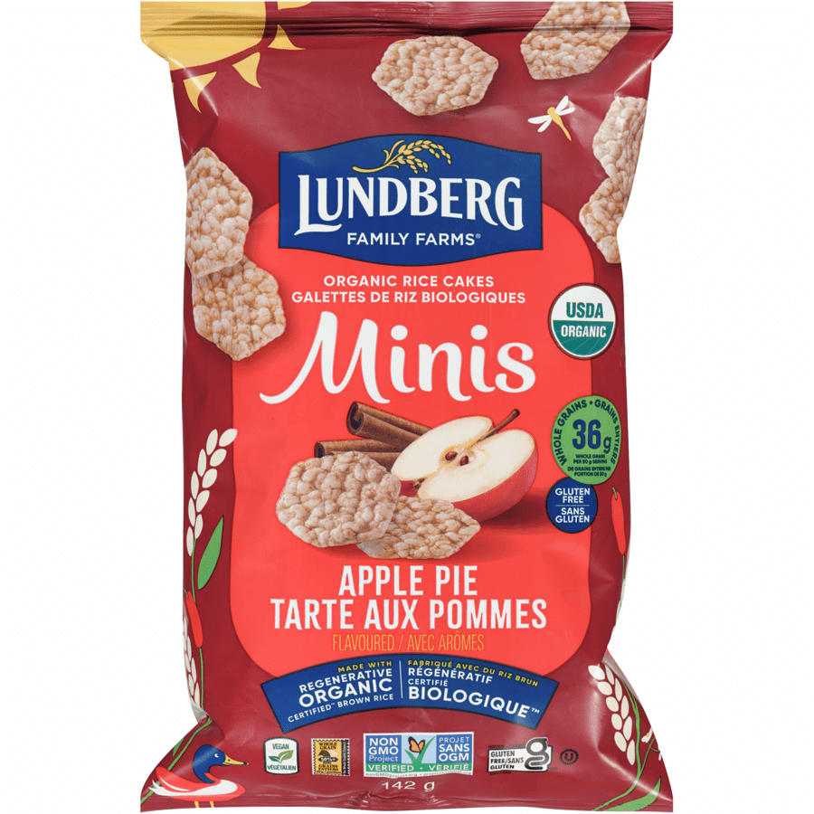 LUNDBERG Épicerie Mini galettes de riz tarte aux pommes bio 142g