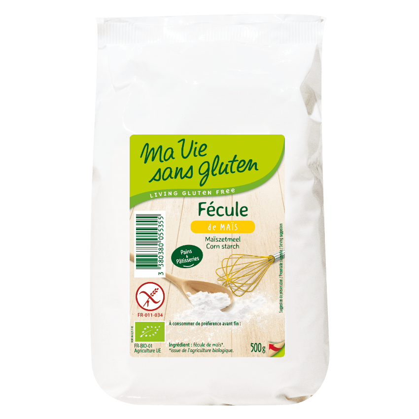 MA VIE SANS-GLUTEN Épicerie Fécule de maïs bio sans-gluten 500g
DATE DE PÉREMPTION : 30 NOVEMBRE 2026