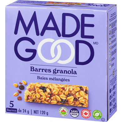 MADE GOOD Épicerie Barres baies assorties bio 120g