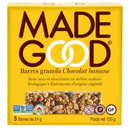 MADE GOOD Épicerie Barres chocolat et bananes 120g