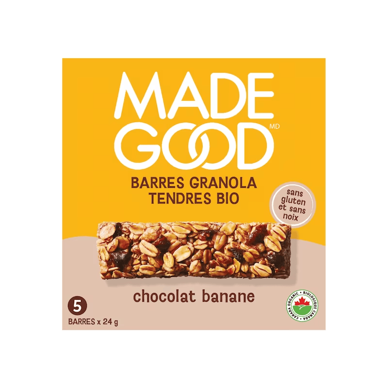 MADE GOOD Épicerie Barres chocolat et bananes 120g