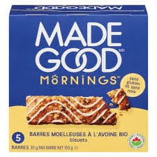 MADE GOOD Épicerie Barres moelleuses à l'avoine et bleuets bio 5x30g