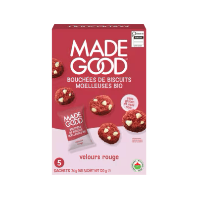 MADE GOOD Épicerie Bouchées de biscuits moelleuses velours rouge bio 5x24g