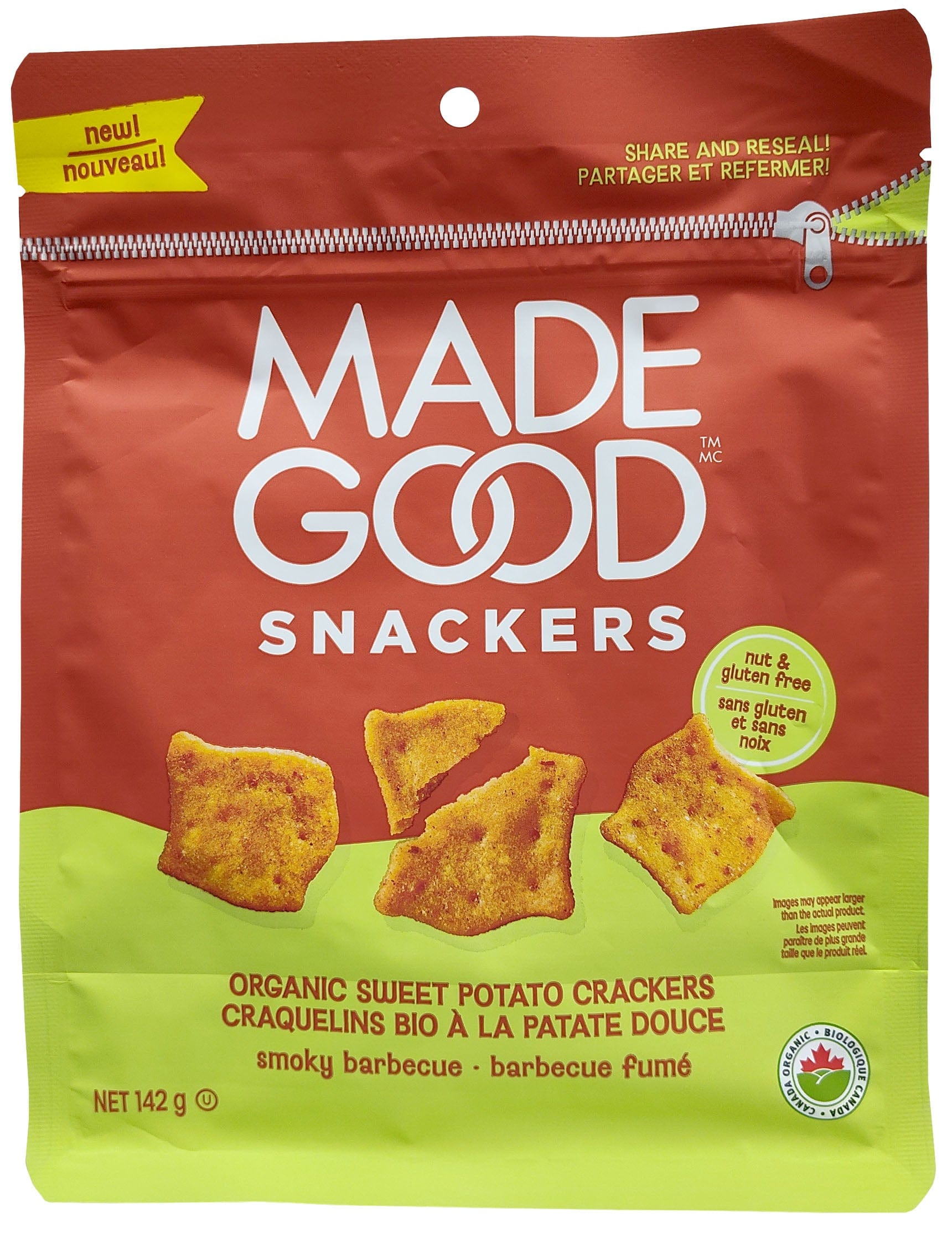 MADE GOOD Épicerie Craquelins bio à la patate douce barbecue fumé 142g