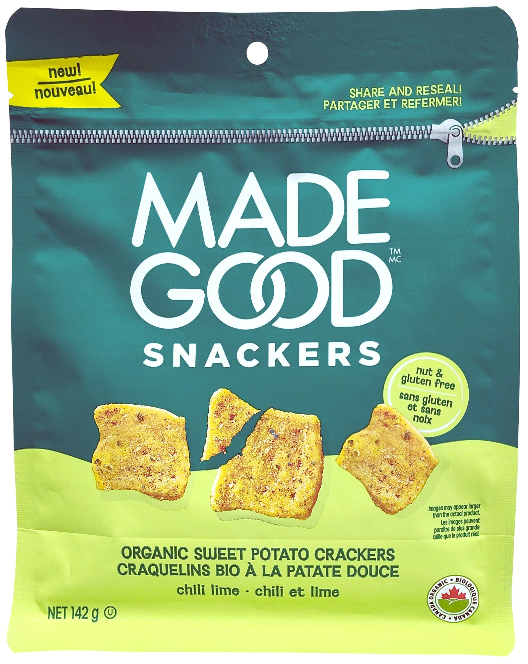 MADE GOOD Épicerie Craquelins bio à la patate douce chili et lime 142g