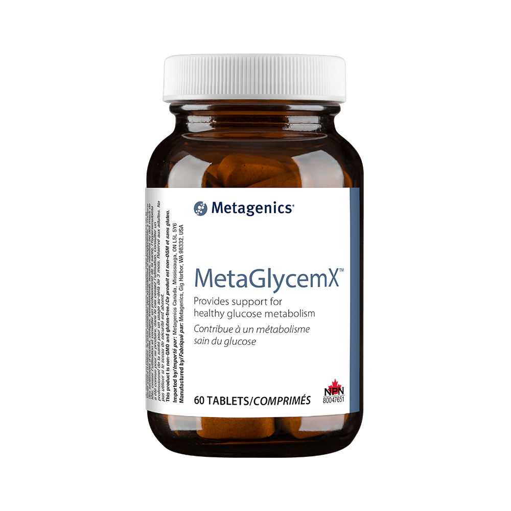 METAGENICS Suppléments MetaglycemX 60comp
DATE DE PÉREMPTION : 30 NOVEMBRE 2026