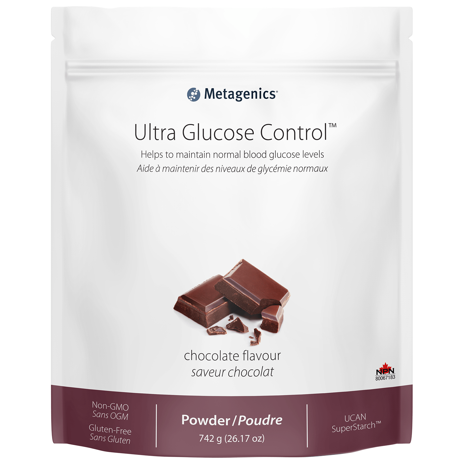 METAGENICS Suppléments Ultra glucose control (arôme chocolat) 742g