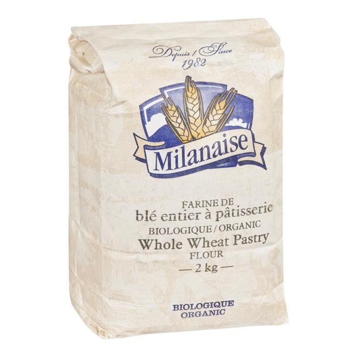 MILANAISE Épicerie Farine de blé entier à pâtisserie biologique 2kg