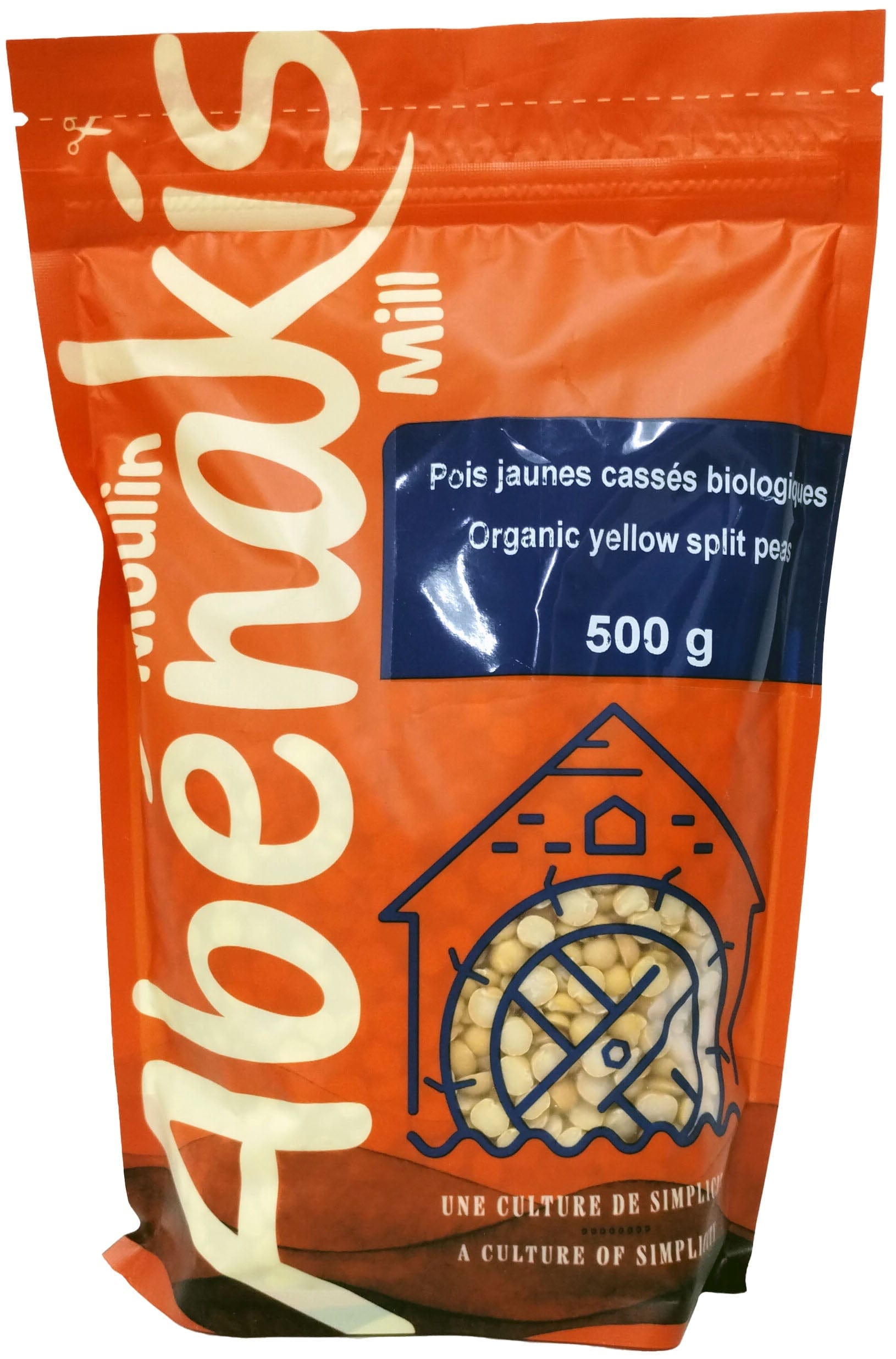 MOULIN AUX ABÉNAKIS Épicerie Pois jaunes cassés bio 500g