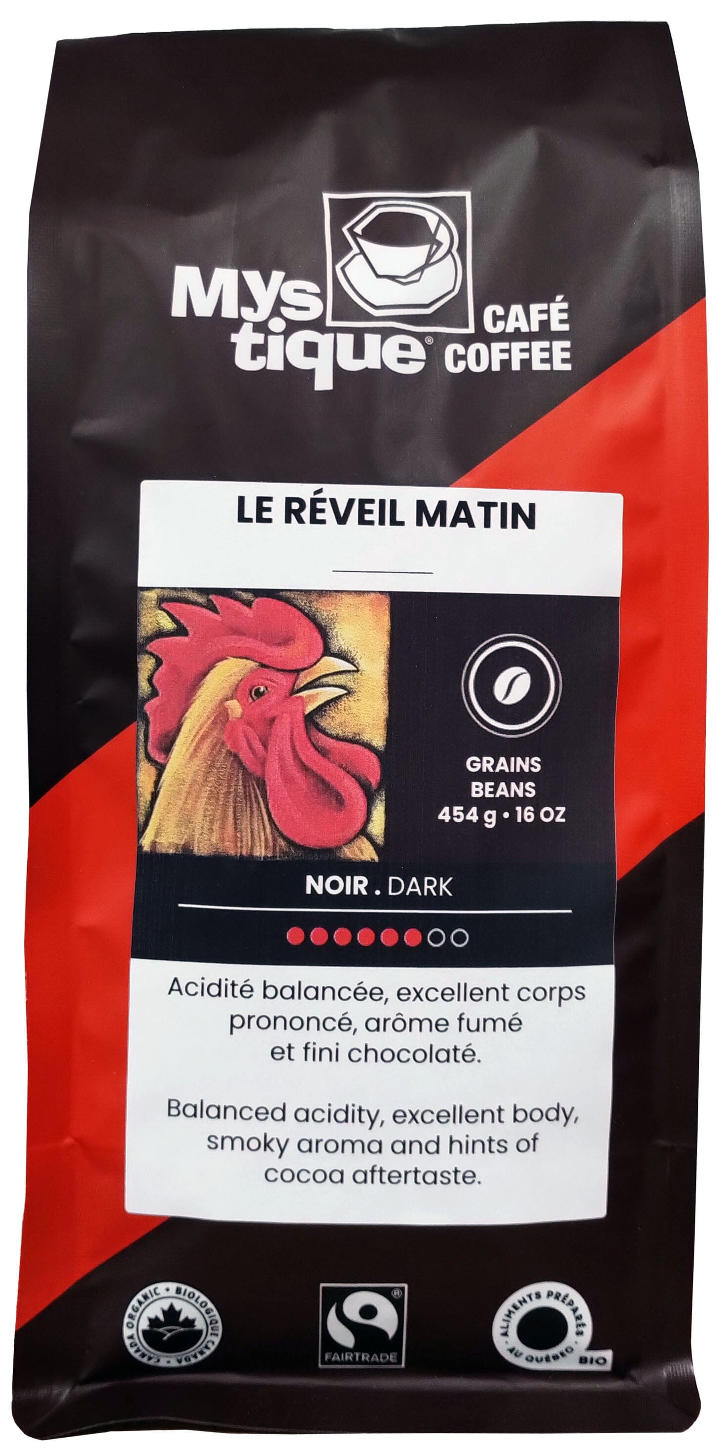 MYSTIQUE Épicerie Café réveil matin bio grains 454g