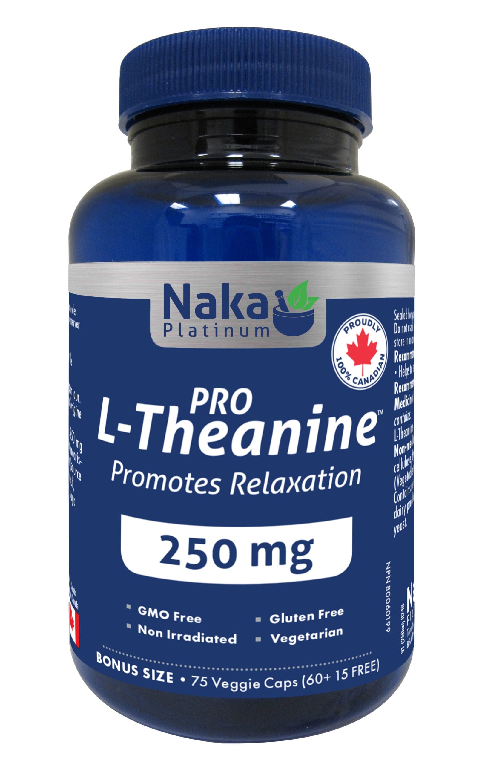 NAKA Suppléments L-theanine 250mg  75vcaps
