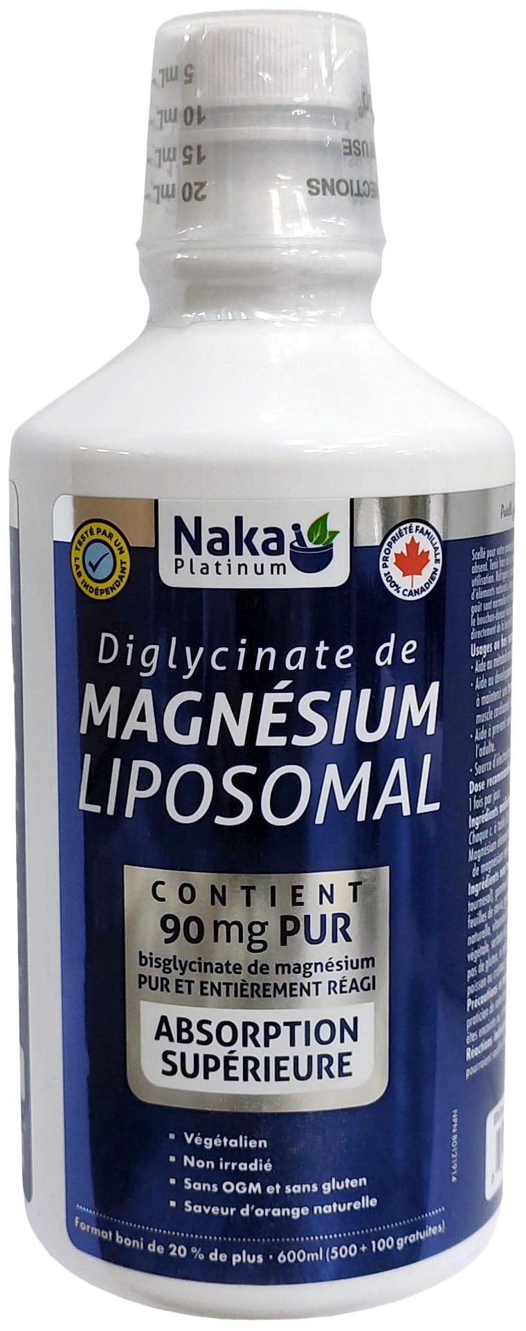 NAKA Suppléments Liposomal diglycinate de magnésium   Bonus 500ml+100ml