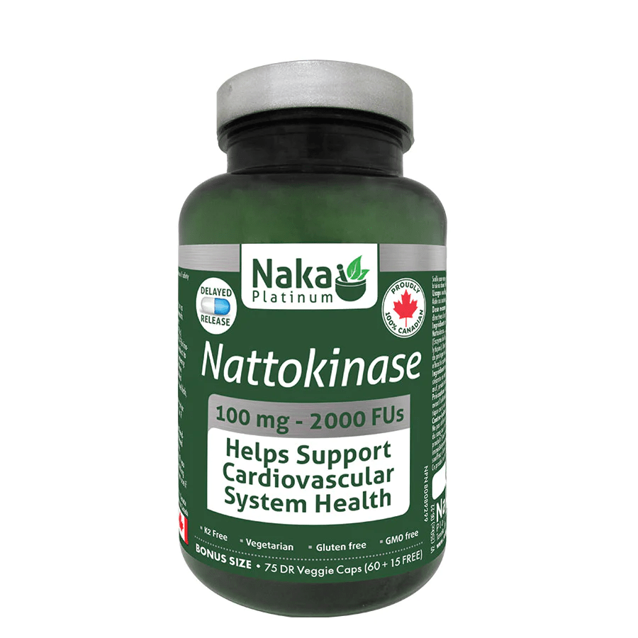 NAKA Suppléments Nattokinase 100mg   Bonus  60+15vcaps