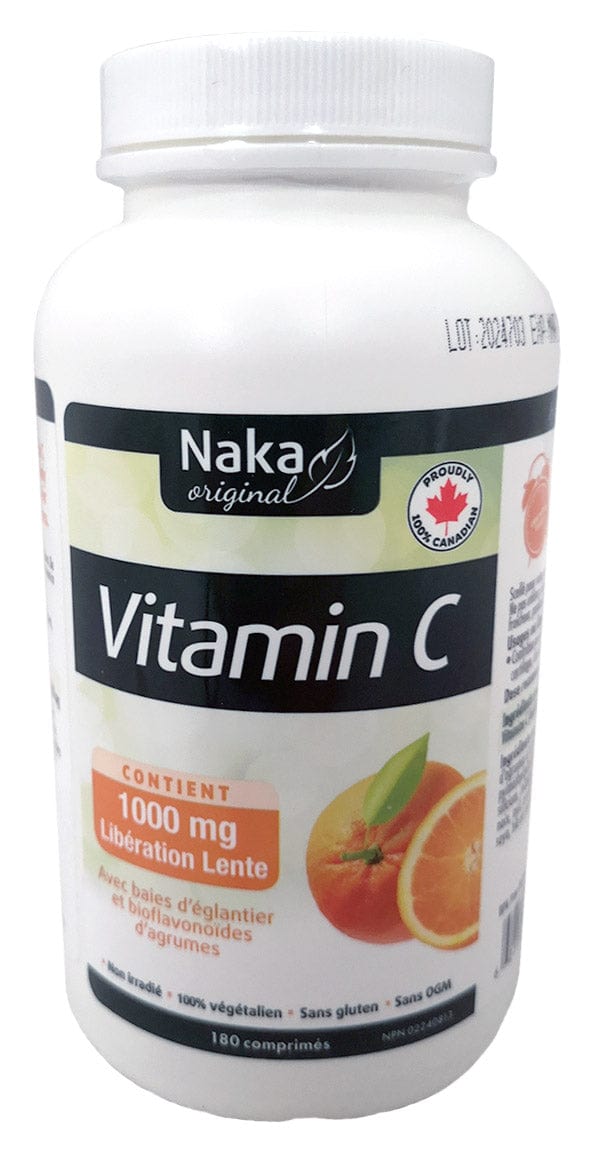 NAKA Suppléments Vitamine C (1000mg) libération lente 180comp
