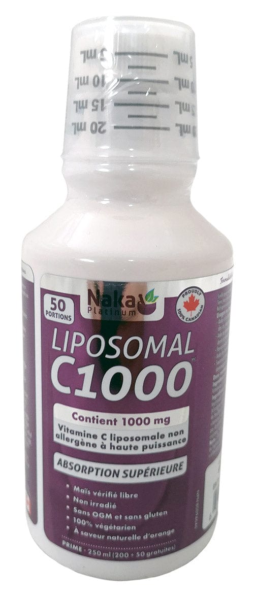 NAKA Suppléments Vitamine C liposomal (1000mg) (saveur d'orange) 250ml
