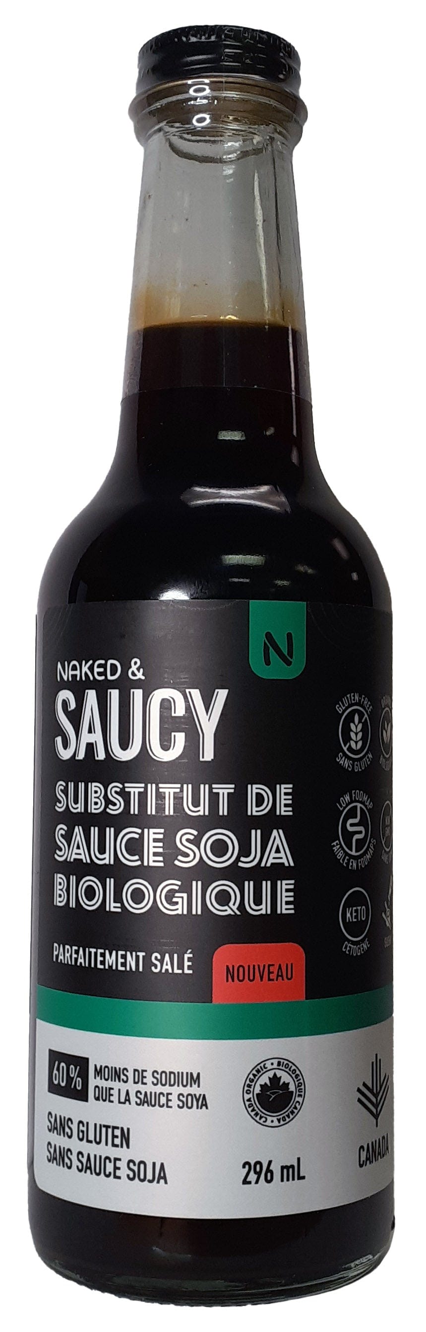 NAKED AND SAUCY Épicerie Substitut de sauce soja salé bio 296ml