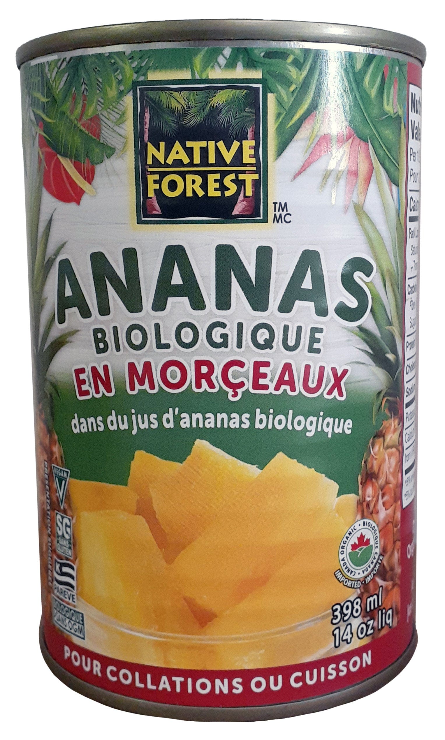 NATIVE FOREST Épicerie Ananas en morceaux biologiques 398ml
SURPLUS D'INVENTAIRE