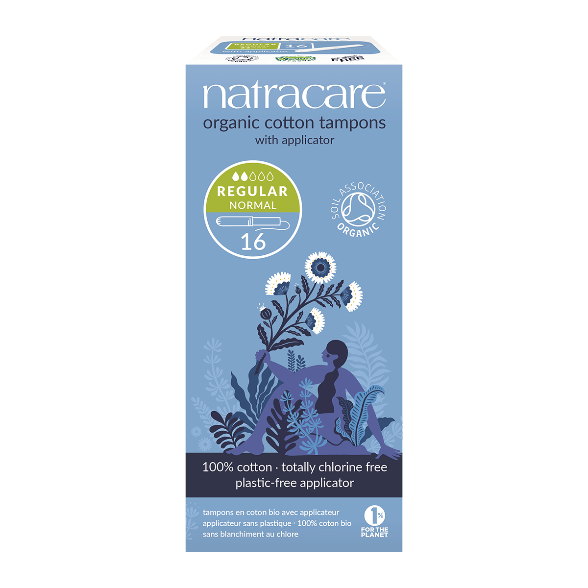 NATRACARE Soins & beauté Tampon régulier+applicateur bio 16un