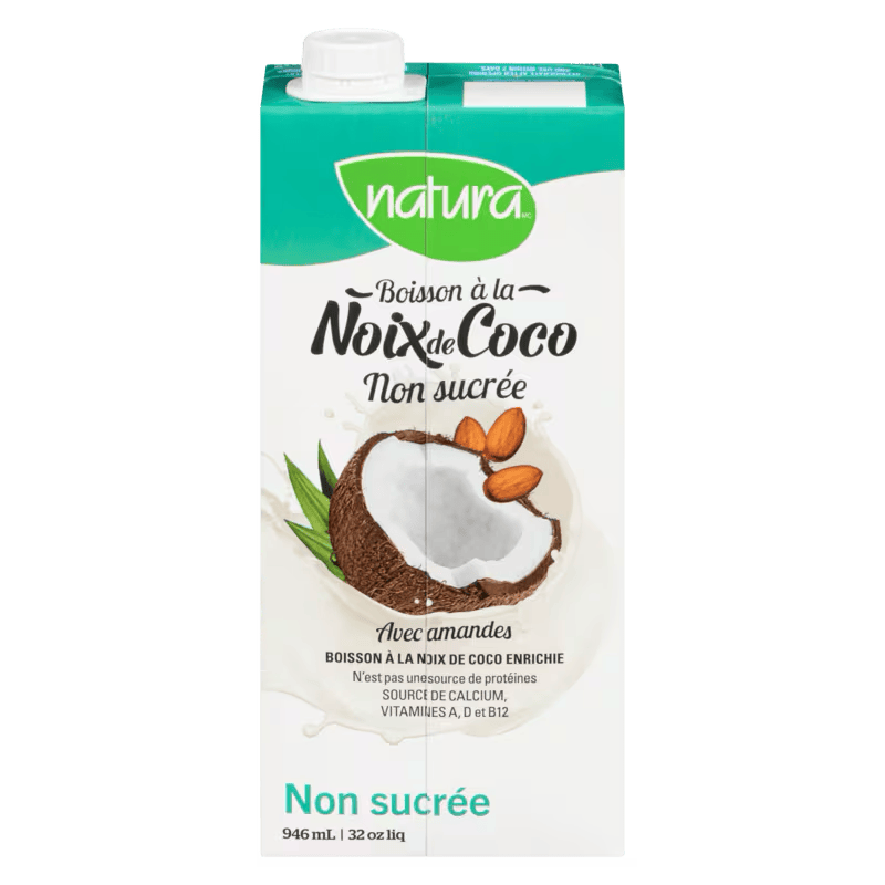 NATURA Épicerie Boisson à la noix de coco avec amandes non-sucrée 946ml
