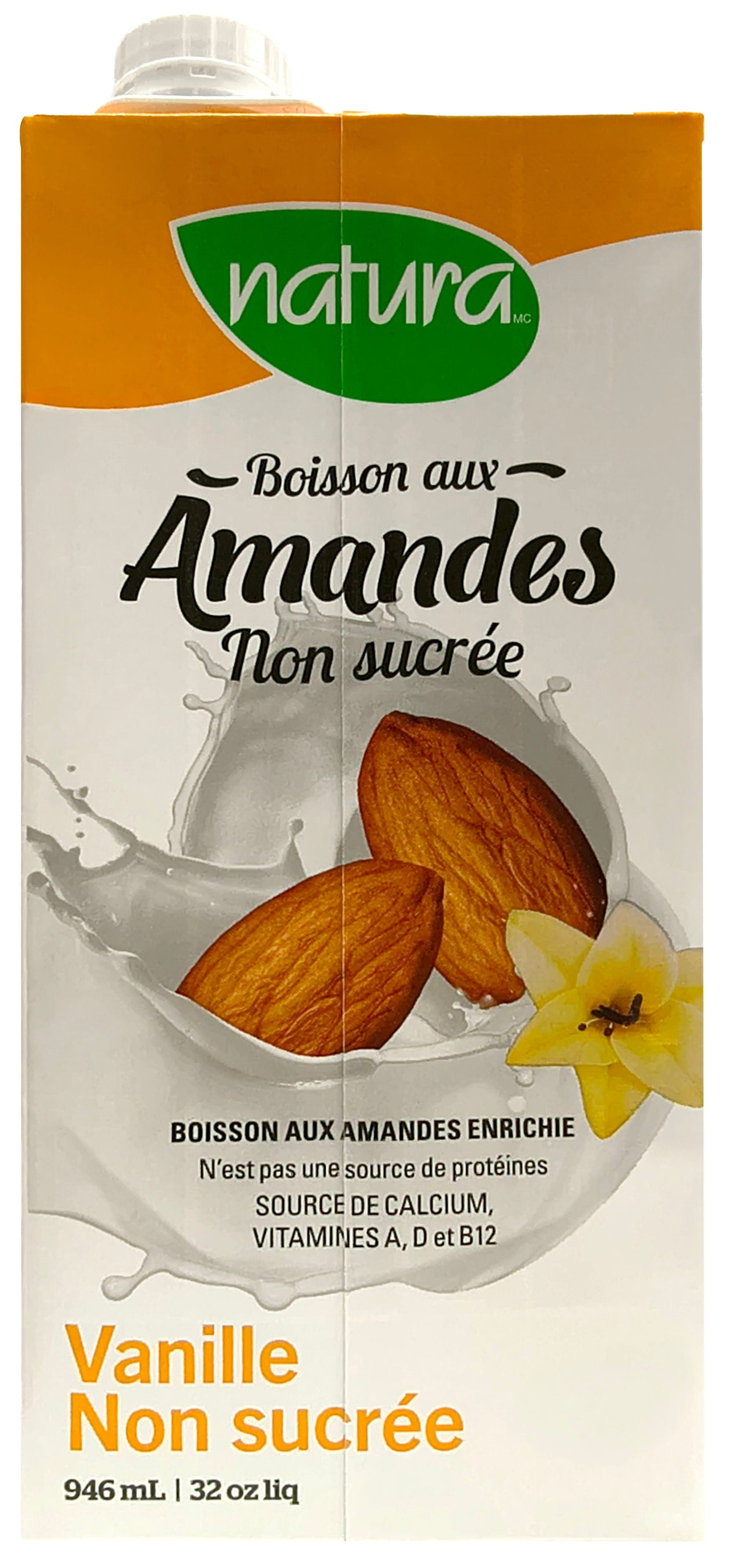 NATURA Épicerie Boisson amandes vanille non-sucrée 946ml